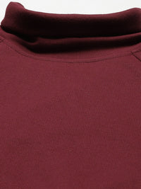 SASSAFRAS Maroon Ribbed Regular Winter Top