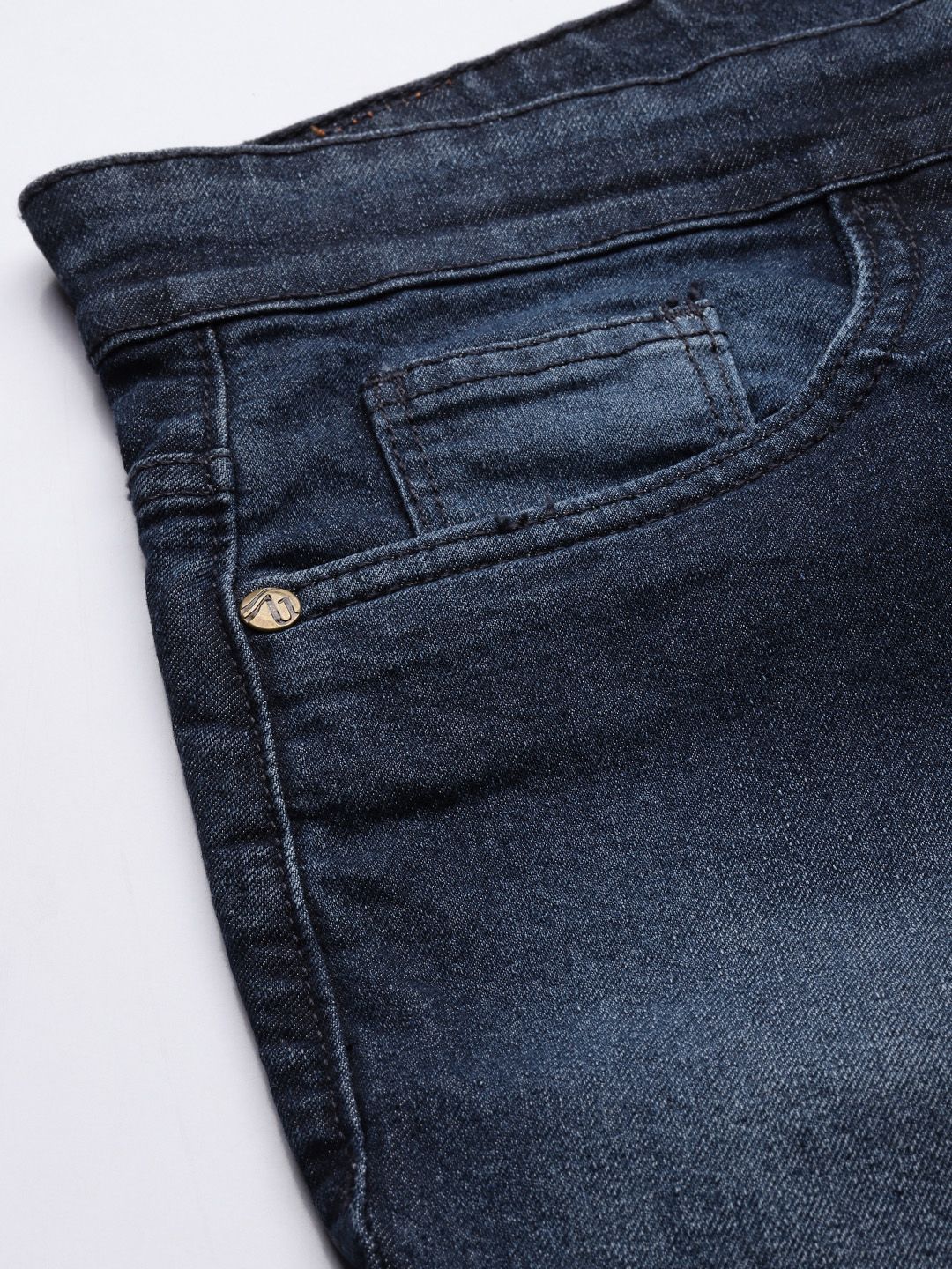The Indian Garage Co Men Blue Slim Fit Denim Shorts