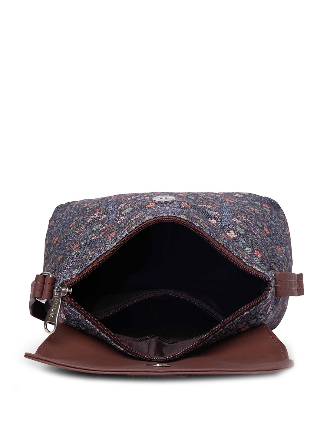 ZOUK Floral Printed Structured Sling Bag