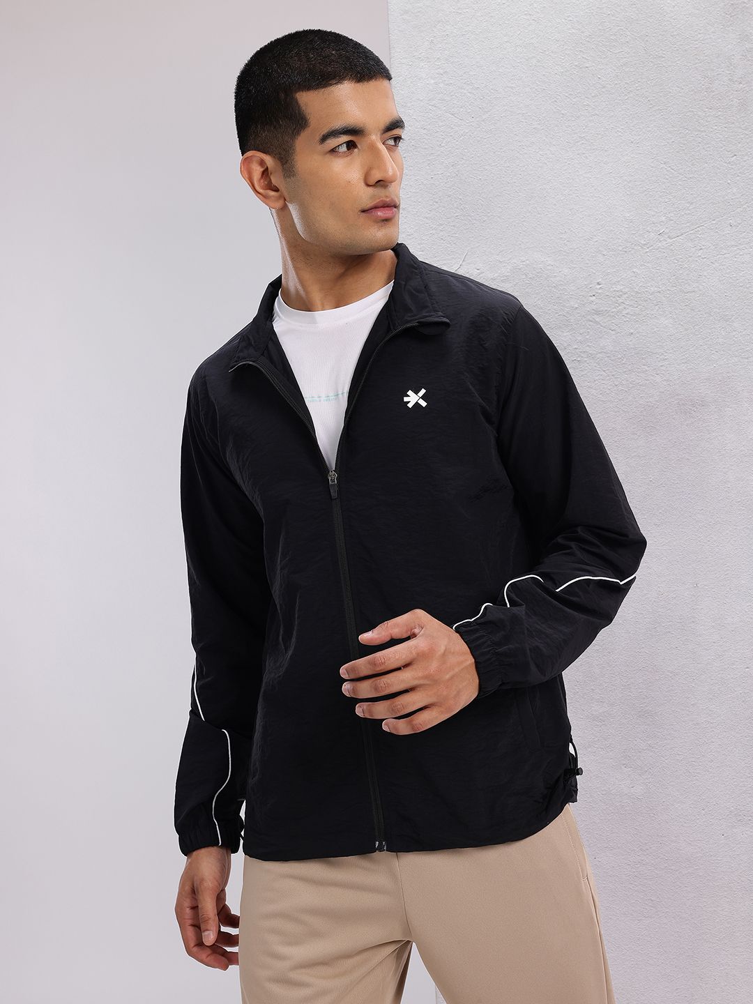 HRX by Hrithik Roshan Mock Collar Rapid-Dry Running Jacket with Toggle Hem