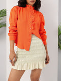 DressBerry Textured Seersucker Ruffles Shirt