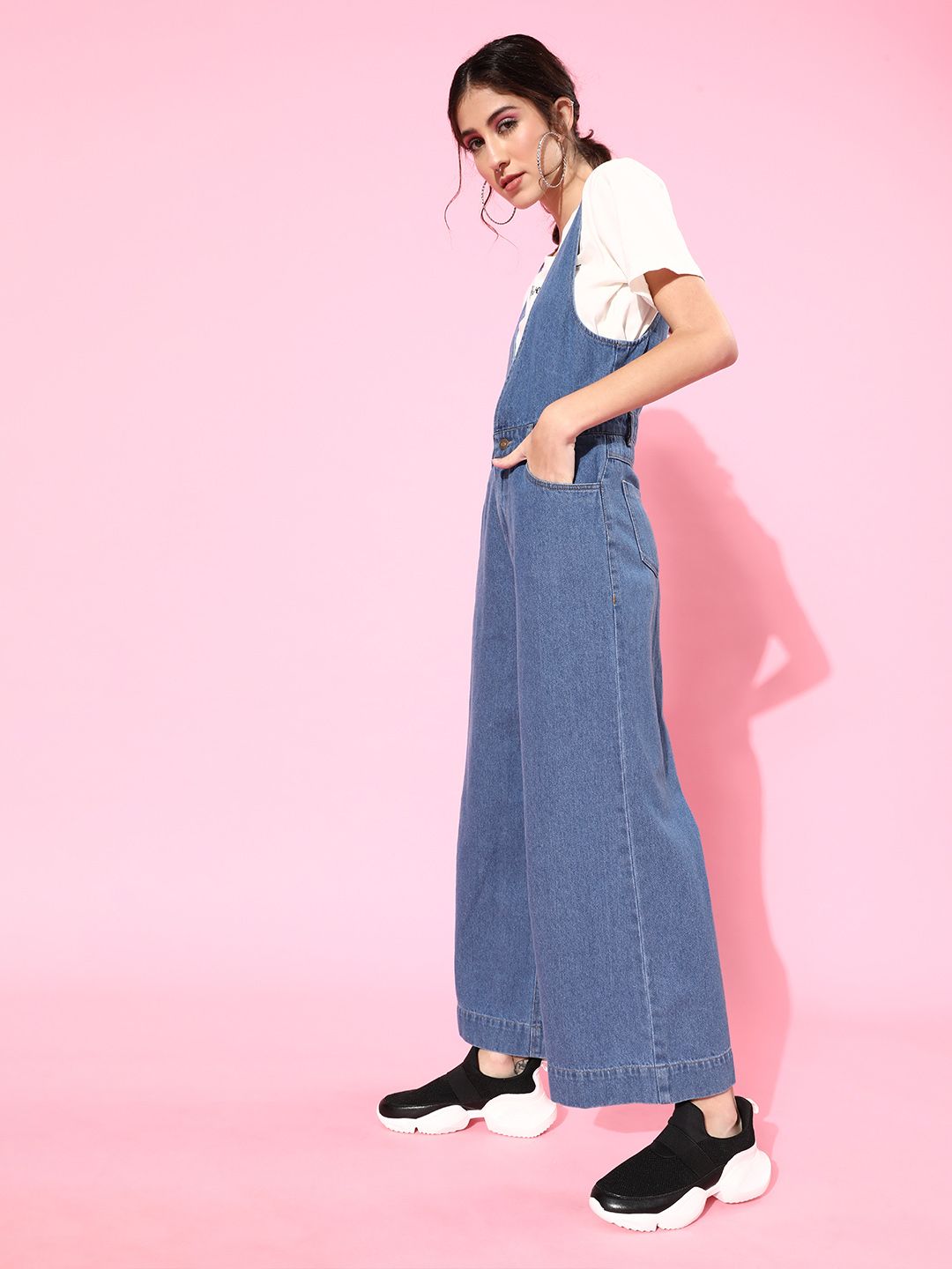 SASSAFRAS Women Blue Solid Boiler Jumpsuit