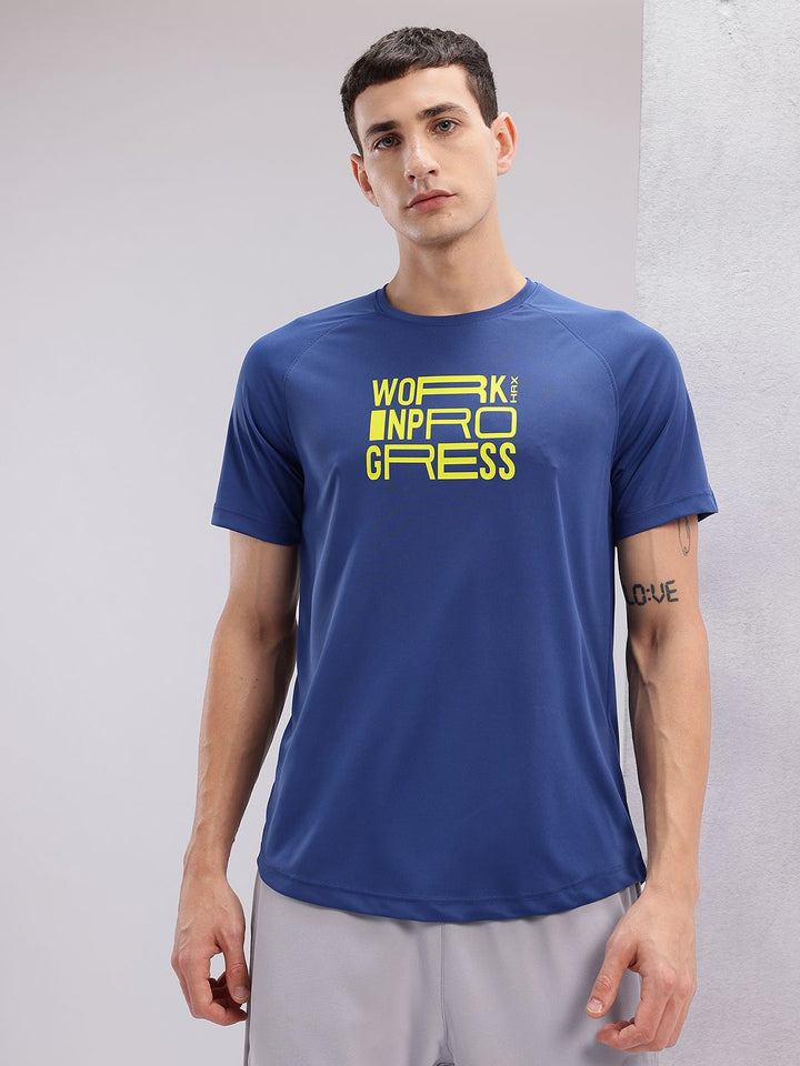 HRX by Hrithik Roshan Typography Print Rapid-Dry Training T-shirt