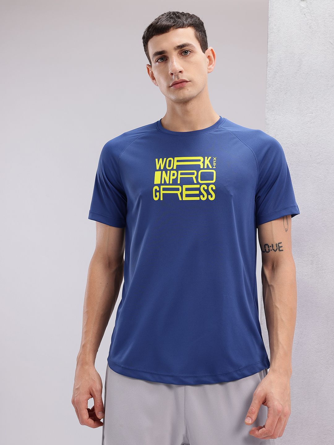 HRX by Hrithik Roshan Typography Print Rapid-Dry Training T-shirt
