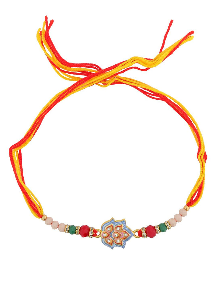 Voylla Enameled Designer Beaded Thread Rakhi