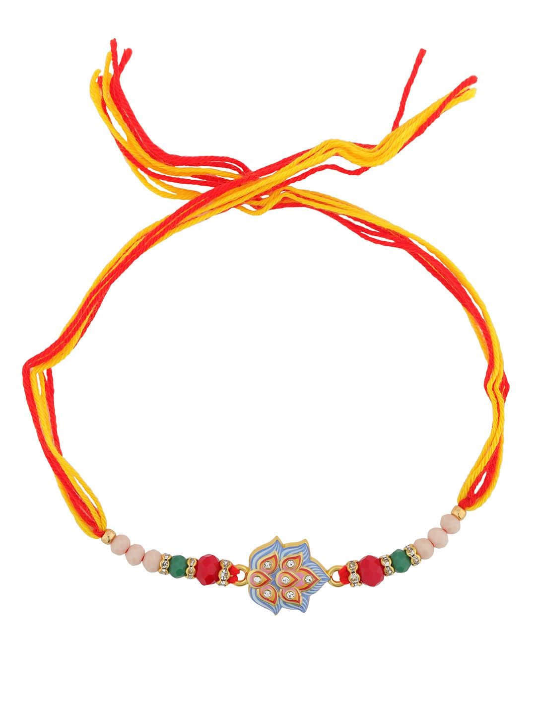Voylla Enameled Designer Beaded Thread Rakhi