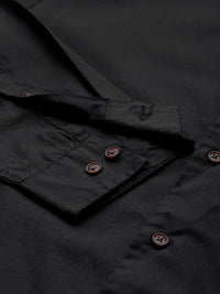 Mr Bowerbird Men Black Solid Tailored Fit Casual Shirt