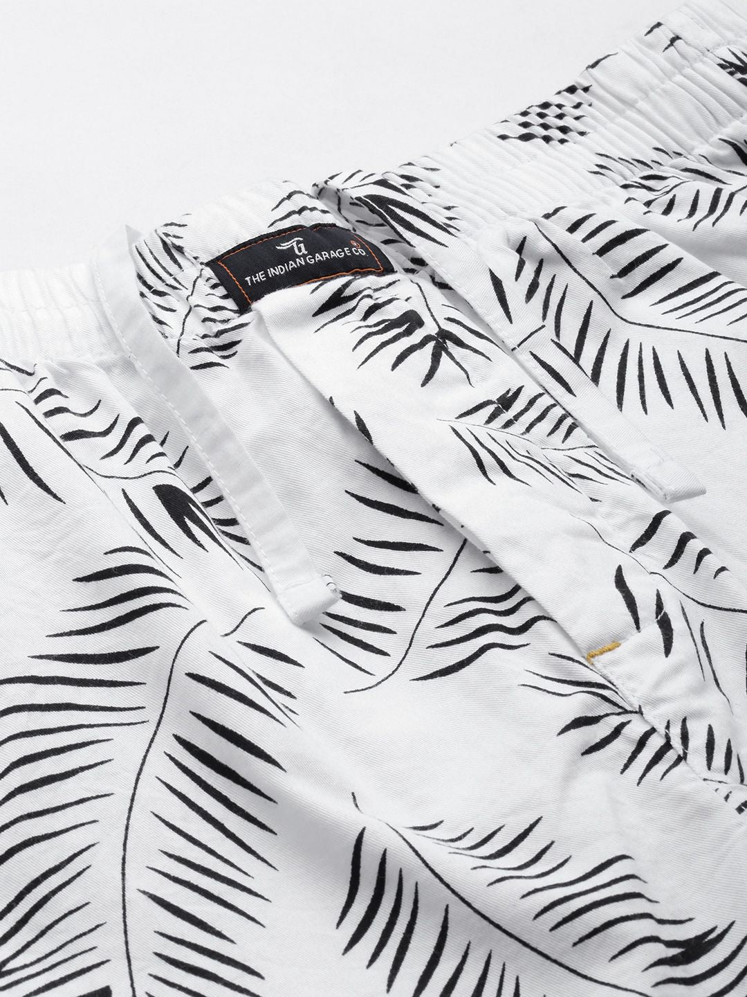 The Indian Garage Co Men White & Black Printed Pure Cotton Boxers 1120-BXR10-14