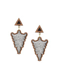 Anouk Brown & Grey Gold-Plated Triangular Wooden Drop Earrings