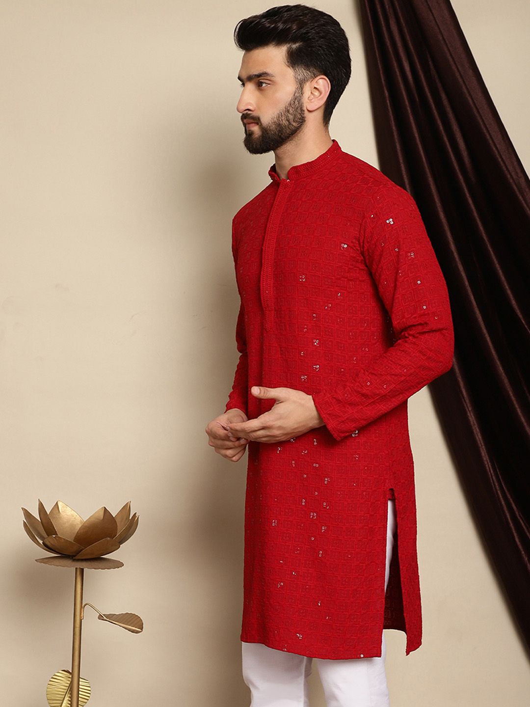Anouk Tenun Sulam Rekaan Benang Kerja Kapas Pathani Kurta