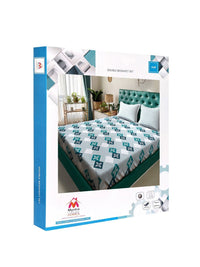 Myntra Elegant Homes Turquoise Geometric Pure Cotton 400 TC Set Cadar King 2.5m x 2.25m