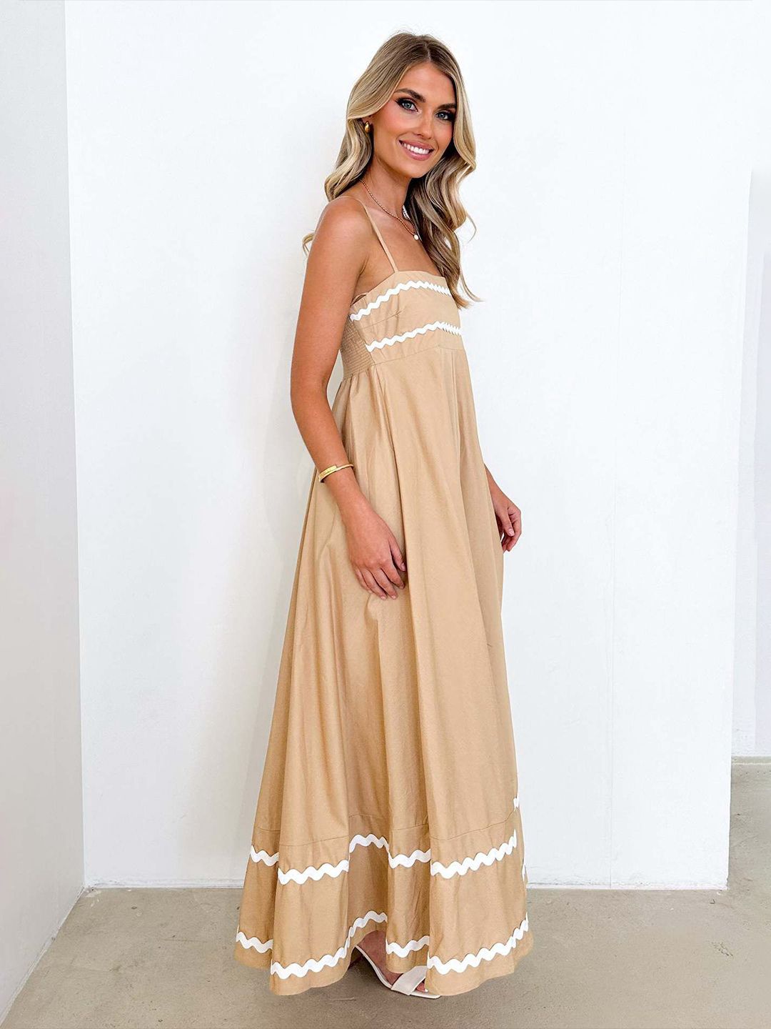 all about you Women Shoulder Straps Sleeveless Maxi Dress