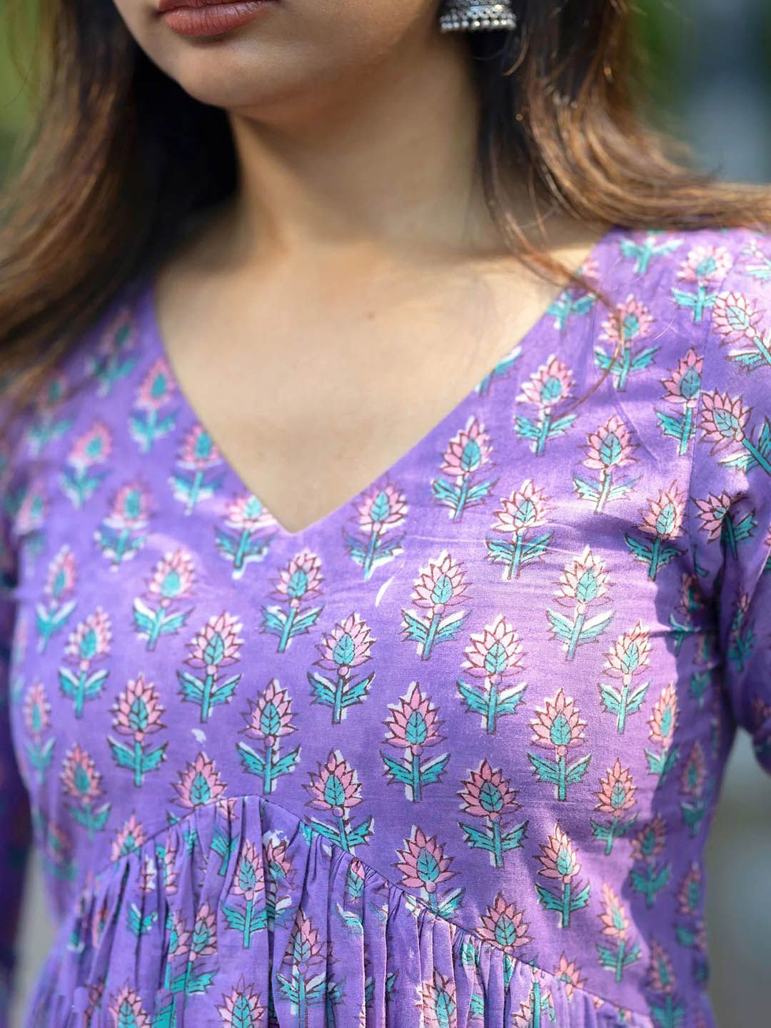 Kalini Wanita Bercetak Kurta Bercetak Dengan Seluar & Dupatta