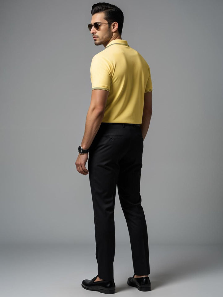 ADRO Men Yellow Cotton Tshirts