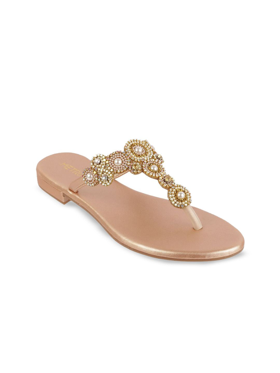 Metro Synthetic Open-Toe Flats
