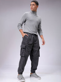 The Indian Garage Co Men Textured Loose Fit Joggers Trousers