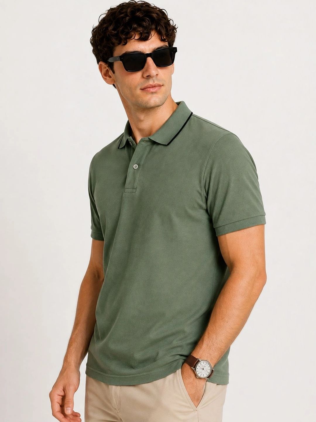 ADRO Men Polo Collar T-shirt