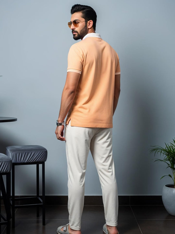 ADRO Men Peach Cotton Tshirts