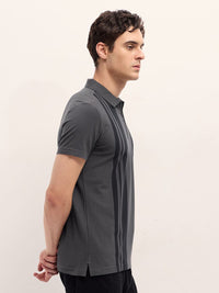THE BEAR HOUSE Men Striped Polo Collar T-shirt