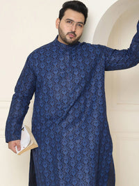 SOJANYA PLUS Ethnic Motifs Band Collar Straight Kurta With Pyjamas