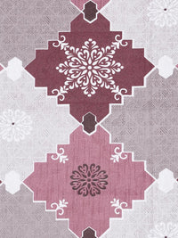 KLOTTHE Motif Etnik Merah Jambu Kapas Tulen 400 TC Cadar Halus King dengan 2 Sarung Bantal-98 x 89 inci