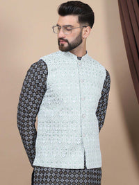 Anouk Black Floral Printed Straight Kurta with Churidar