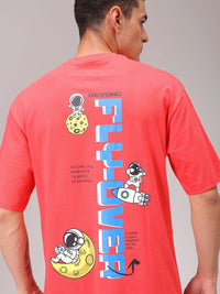 The Indian Garage Co Men Typography Printed Round Neck Cotton Oversized T-shirt
