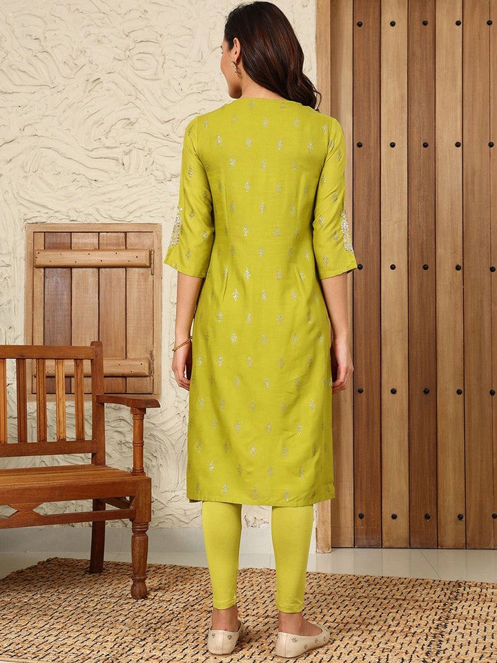W Women Ethnic Motifs Embroidered Flared Sleeves Thread Work Kurta
