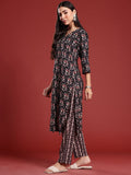 Anouk Ethnic Motifs Printed Pure Cotton Kurta with Trousers & Dupatta