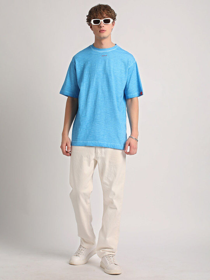 THE BEAR HOUSE Round Neck Drop-Shoulder Pure Cotton Baggy T-shirt