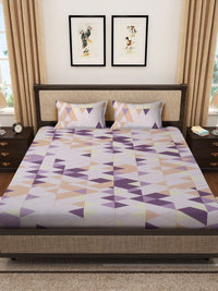 Myntra Elegant Homes Purple Printed 400 TC Pure Cotton King Bedsheet 2.25 m x 2.50 m