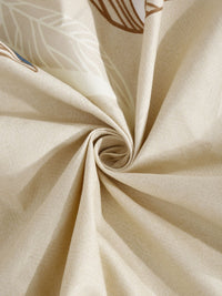 Myntra Elegant Homes Beige Floral Cotton 300 TC Fitted King Cadar Halus dengan 2 Sarung Bantal-250 x 220 cm