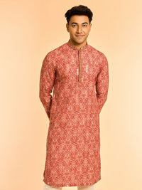 Diwas oleh Manyavar Ethnic Motifs Dicetak Mandarin Collar Mandarin Straight Kurta