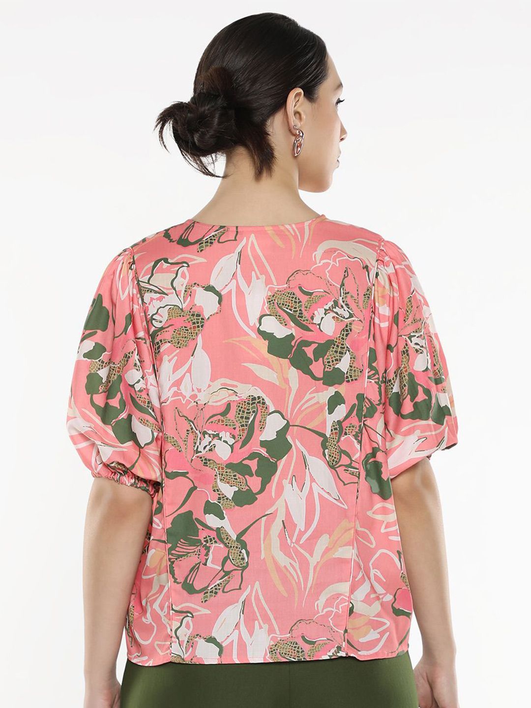 RAREISM Tropical Print Cotton Top