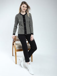 Monte Carlo Women Checked Woollen Cardigan