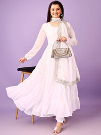 Kalini Round Neck bertingkat Gotta Patti Anarakli Kurta dengan Seluar & Dupatta