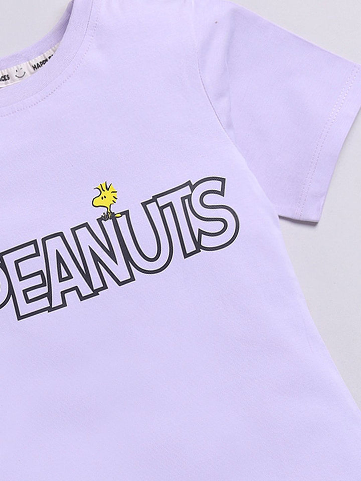 Happy Faces Kids Girls Printed Pure Cotton Longline T-Shirt