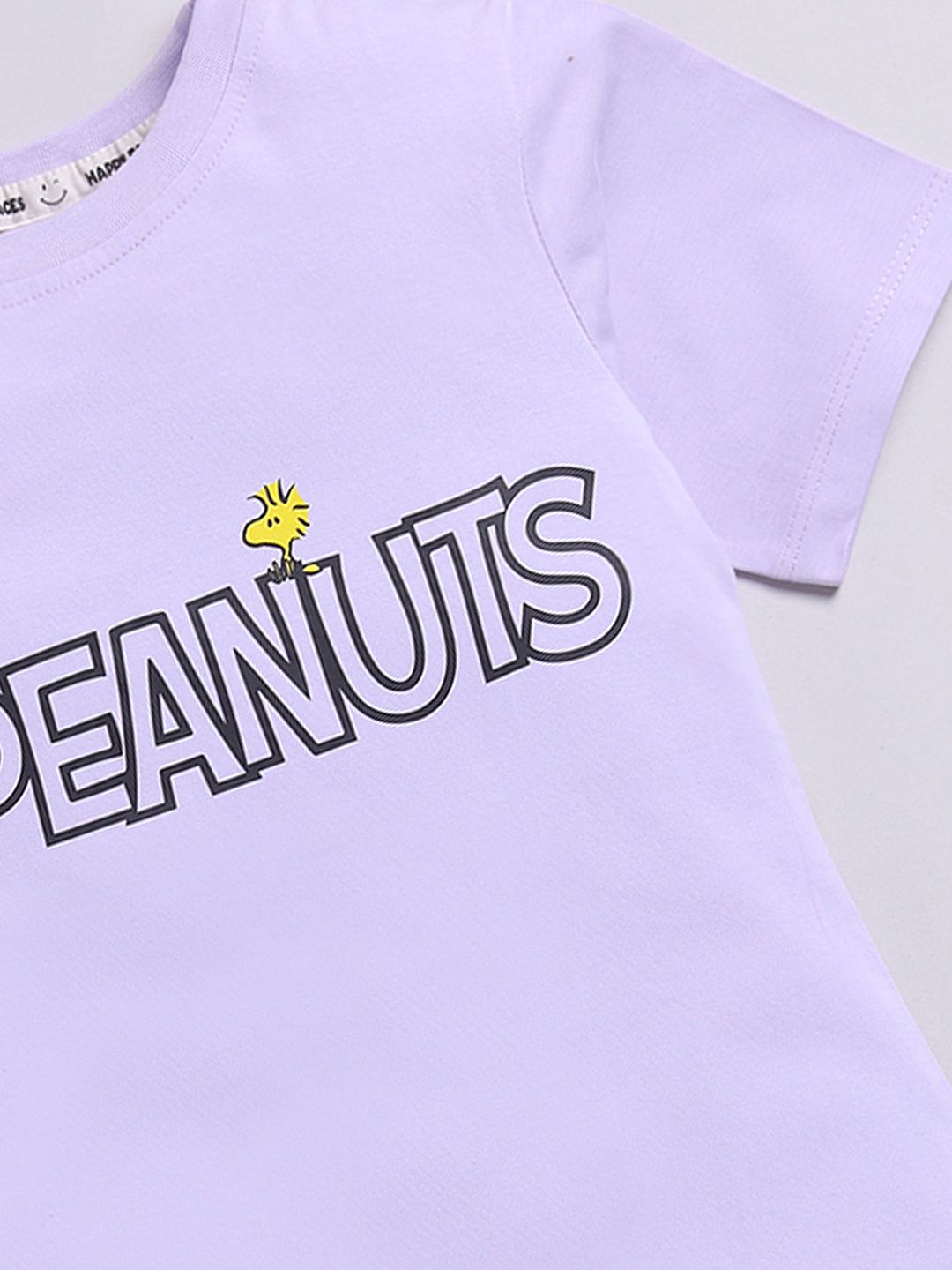 Happy Faces Kids Girls Printed Pure Cotton Longline T-Shirt