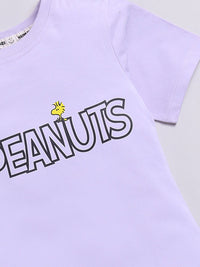Happy Faces Kids Girls Printed Pure Cotton Longline T-Shirt