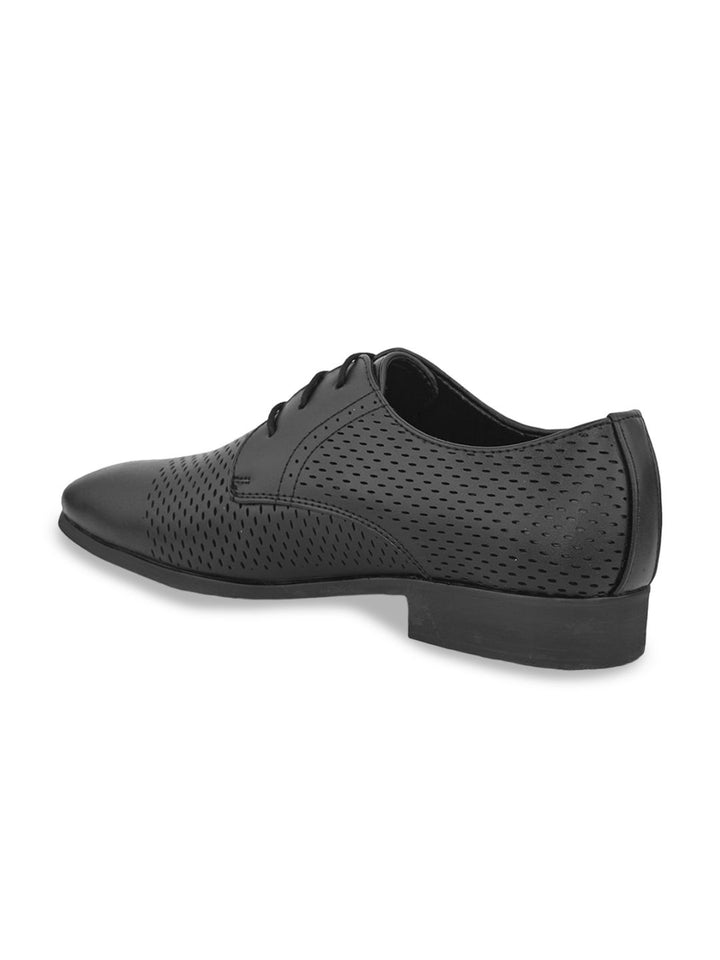 House of Pataudi Men Textured Lace-Ups Formal Derbys