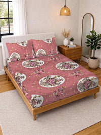KLOTTHE Rust Floral 300 TC Cadar King dengan 2 Sarung Bantal