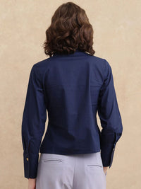 RAREISM Women Cotton Shirt Style Crop Top