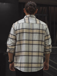 Powerlook Men Spread Collar Tartan Checked Casual Shirt