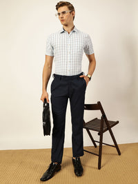 Thomas Scott Men Smart Cutaway Collar Tartan Checked Cotton Formal Shirt