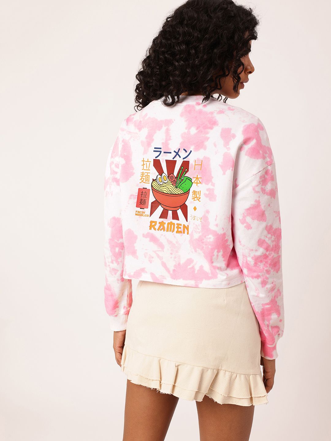 DressBerry Dyed & Printed Cotton Terry Boxy Sweatshirt