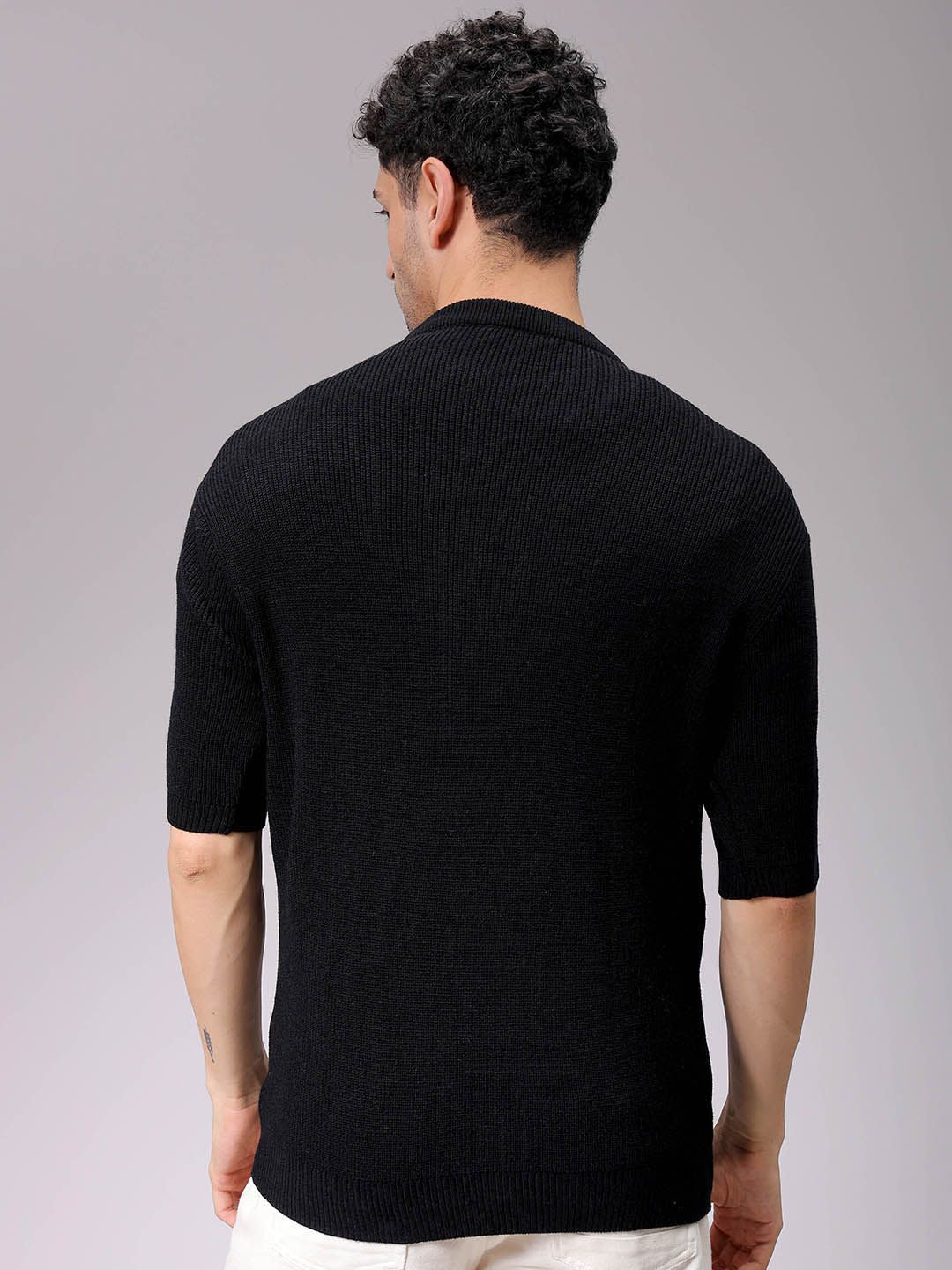 The Indian Garage Co Men Solid Round Neck Pullover