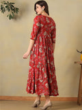Mamicha Floral Print A-Line Midi Dress