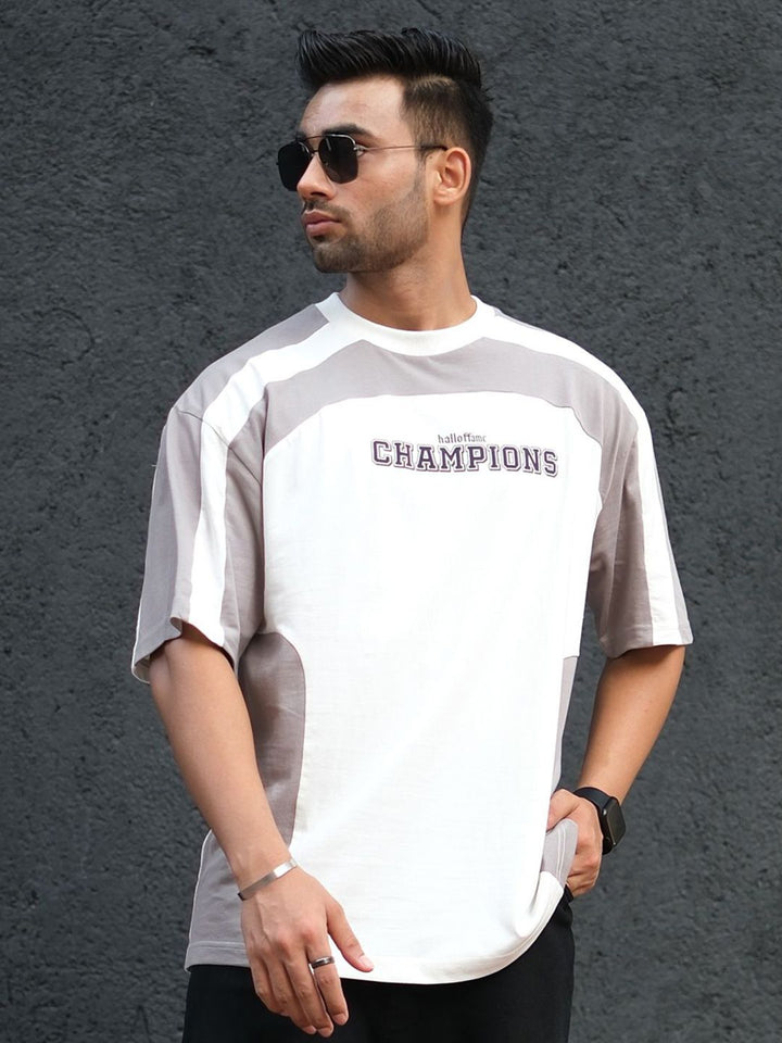Powerlook Men Typography Printed Round Neck Cotton Oversized T-Shirt