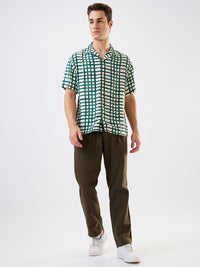 SPYKAR Men Relaxed Fit Cuban Collar Geometric Printed Casual Shirt