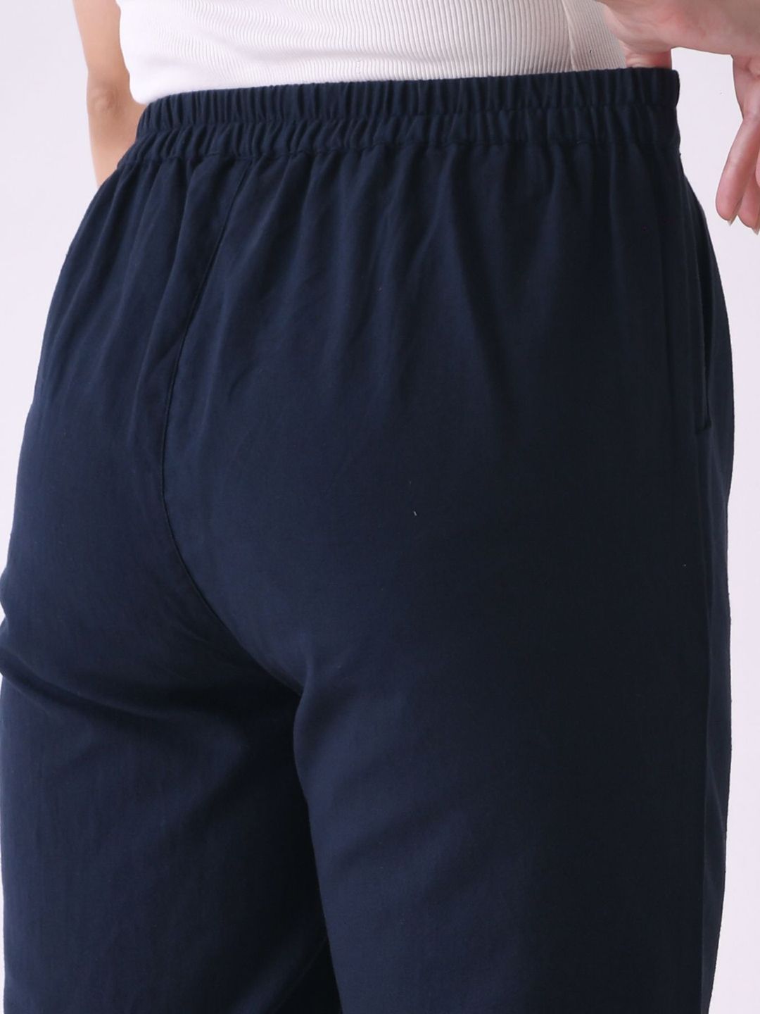 Rustorange Women Pure Cotton Mid-Rise Trouser